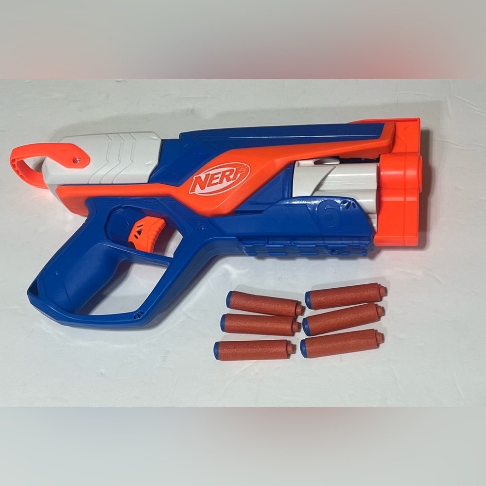Nerf N Series Agility Blaster Toy Gun 6 Dart Drum Includes  6 Foam Darts- Tested